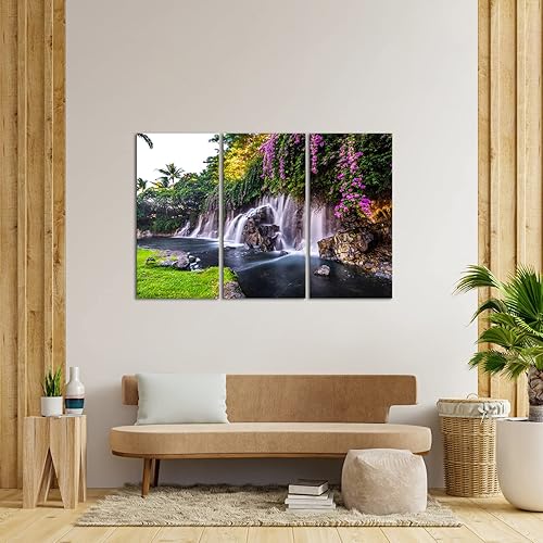 Miniatura 2 de Nachic Wall - Cuadro grande de cascada de Hawái, arte de pared, fotografía de paisaje natural, impresiones en lienzo para decoración del hogar,