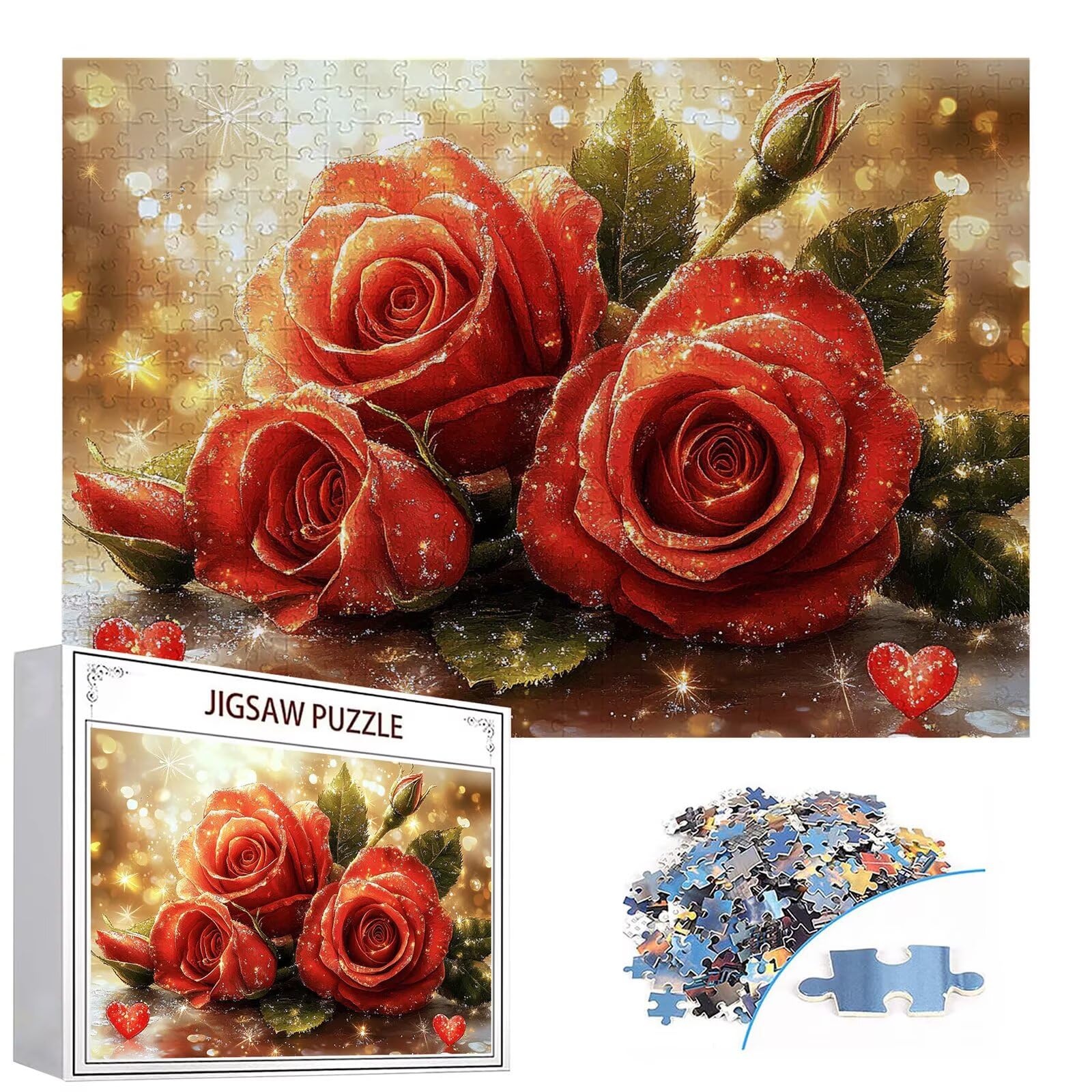 Puzzle 3000 elementów różowe puzzle dla dorosłych miłość 122 x 81 cm unikalne rzemiosło klasyczne drewniane układanka 3D do rodzinnych gier aktywnych, układanka do samodzielnego wykonania nawet do