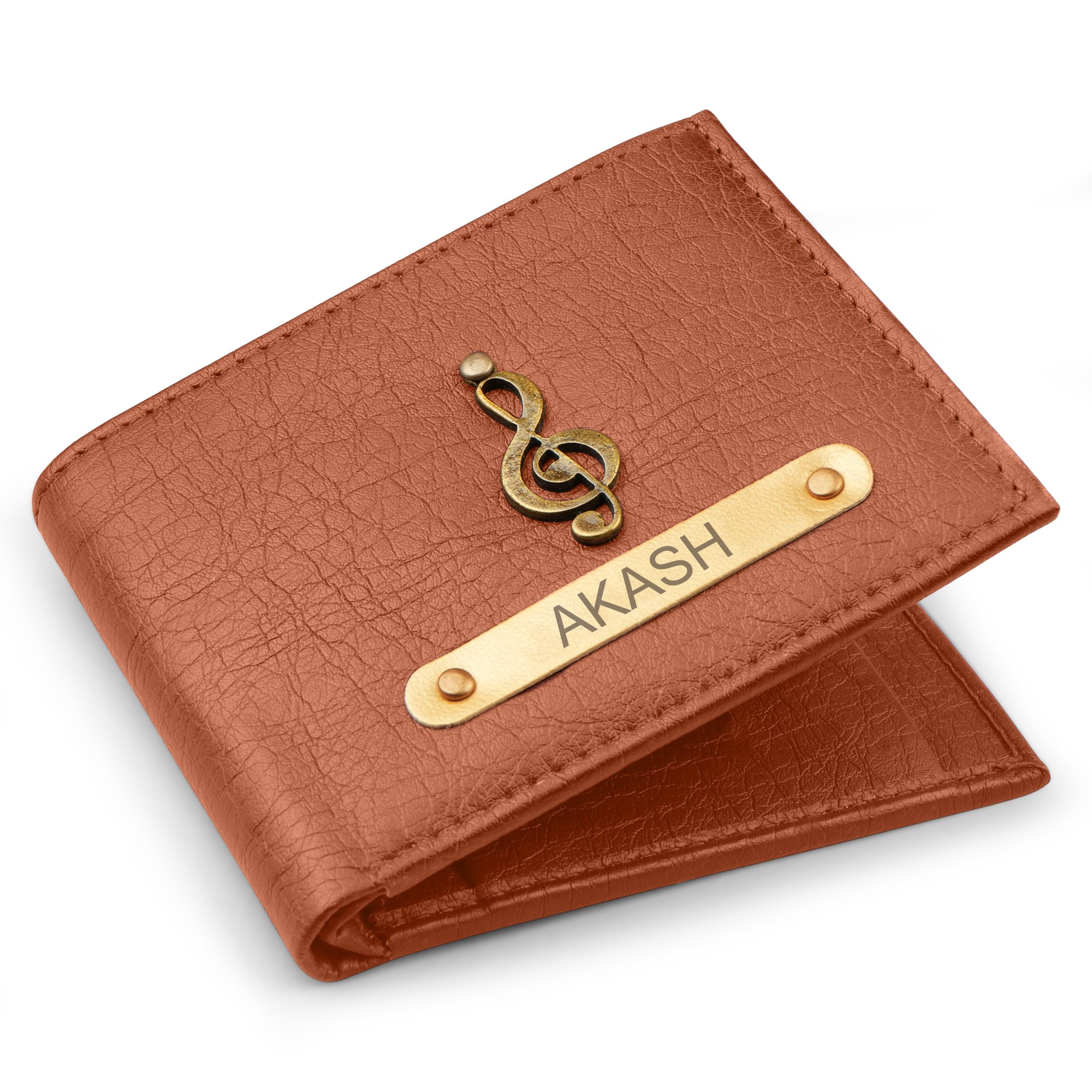 Personalized Leather Wallet for Men | with Name & Charm | Best Gift Set for Brother, Father, Husband, Boyfriend, etc (Tan)-image-13
