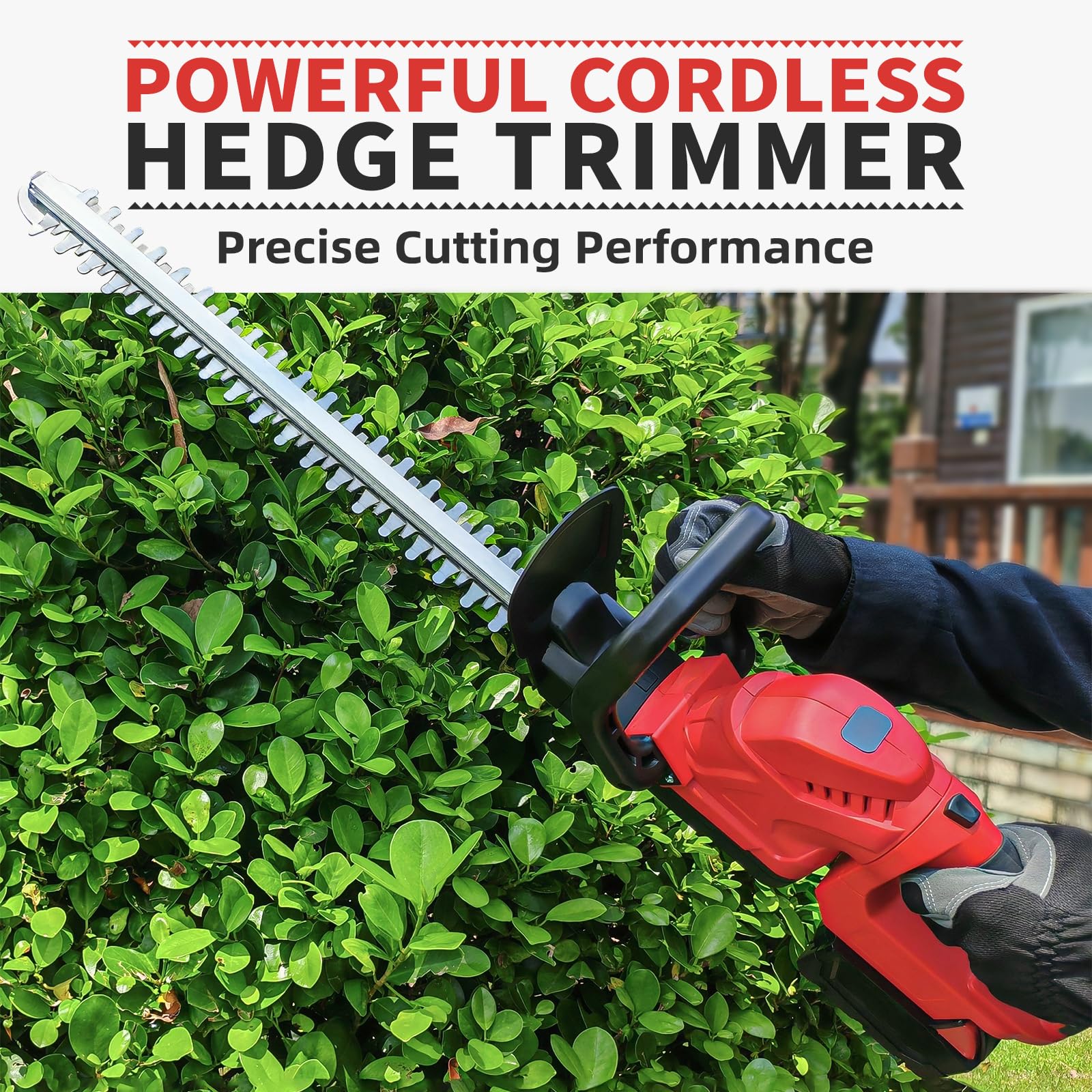 Akku-Heckenschere mit drehbarem Griff für Milwaukee M18 Akku, 52 cm bürstenlose Motorschneider, batteriebetrieben, elektrische Heckenschere, schnurlose Buschschere für Garten (Batterie nicht im