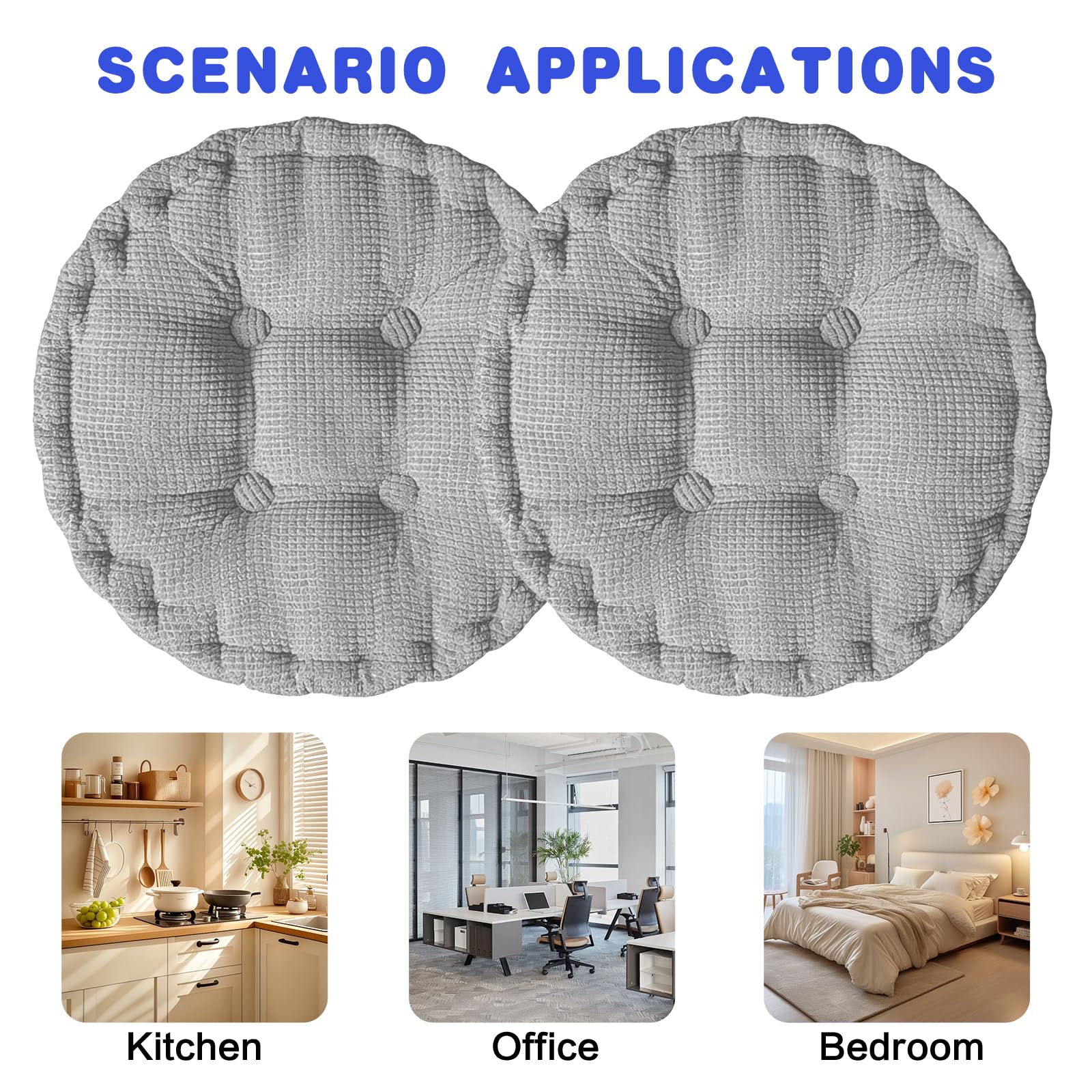Cuscino per sedia rotondo, set di 2 cuscini per pavimento, 40 x 40 cm, cuscino per sedia in cotone, imbottito, cuscino per yoga, letto per animali domestici, cuscino per interni ed esterni, set di