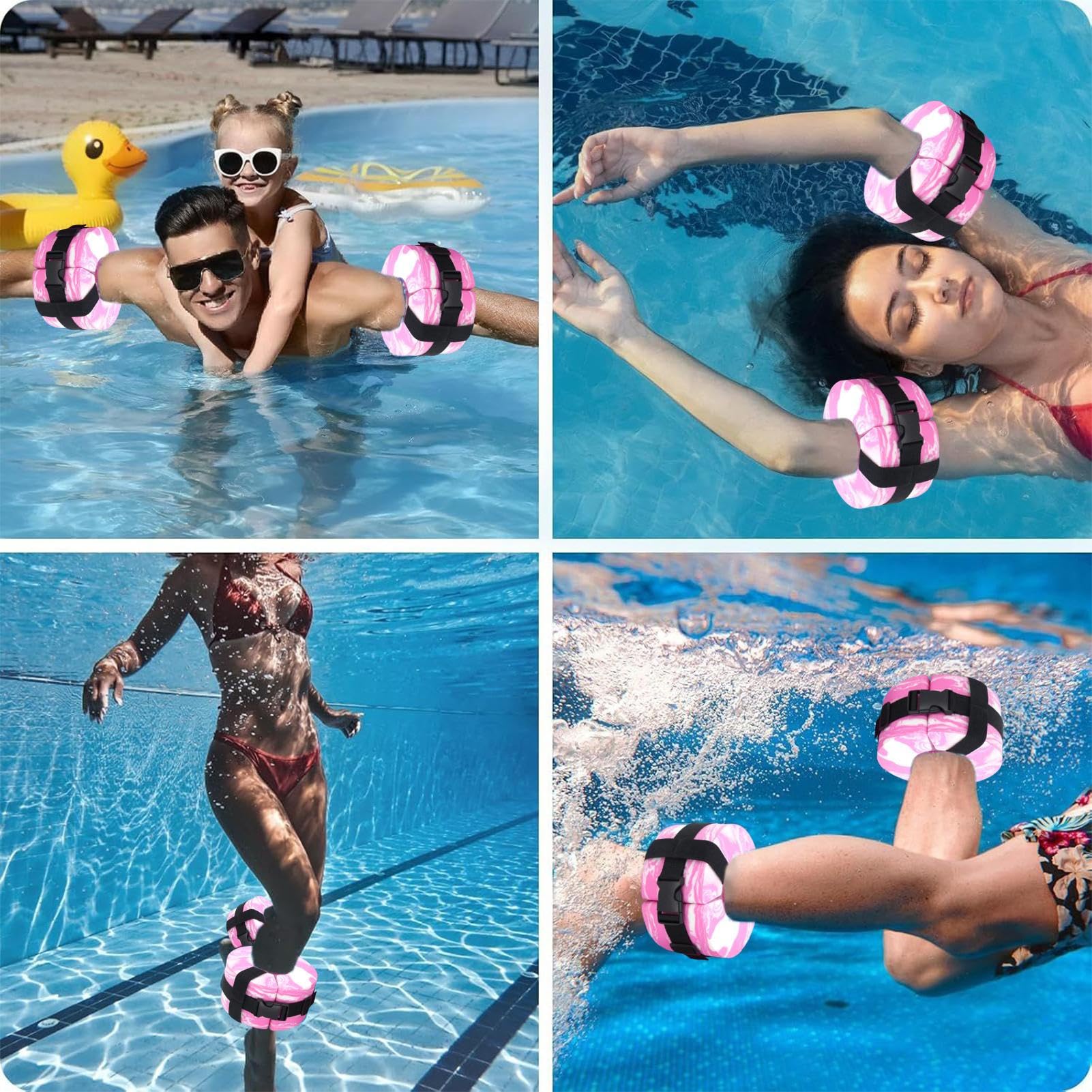 Pesi per caviglie per acqua, aerobica, fitness, nuoto, galleggianti, regolabili, per caviglie e braccia, pesi da piscina, per atleti, professionisti, principianti e appassionati
