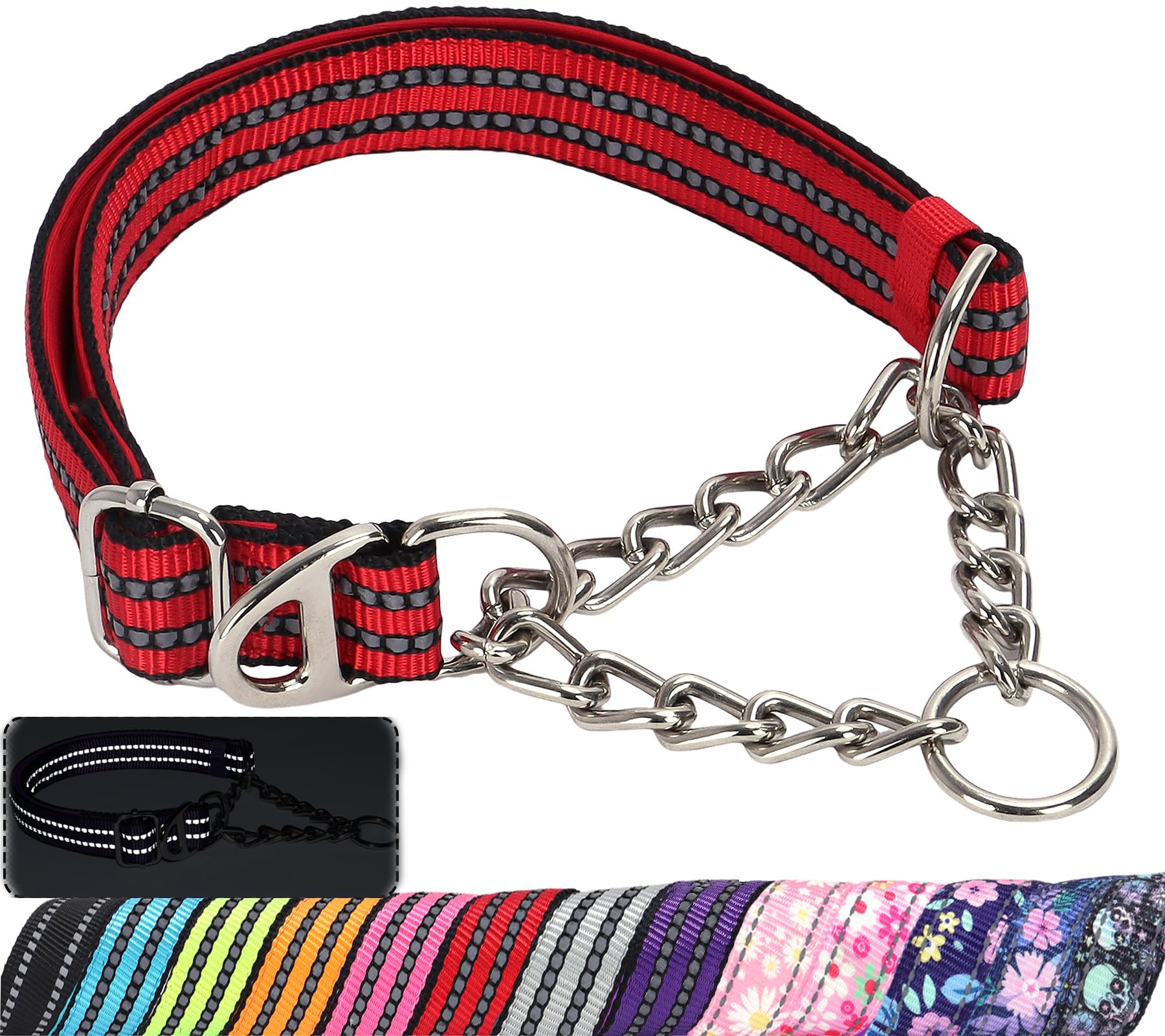 MAOWUWUJOZ Reflective Martingale Collar Red L