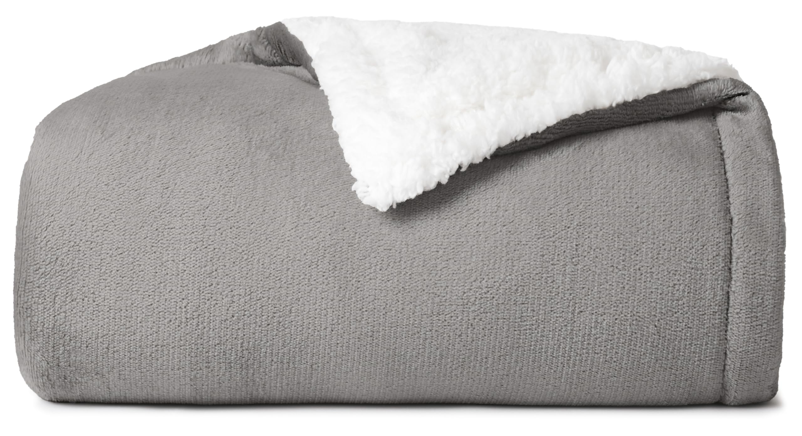 Casual Living Sherpa King/Cali King Blanket Plush Fuzzy Cozy Fleece Bed Blanket for Bedroom Oversized Throw for Couch Home Decor Washable Reversible Premium Warm Soft, 274 x 228-cm, Grey