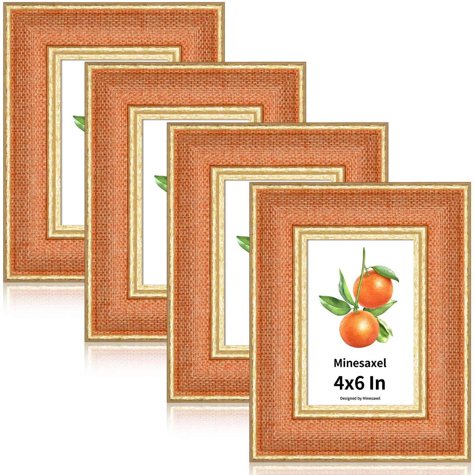 Cadre photo 10x15 orange lot de 4 idéal pour offrir un souvenir mémorable