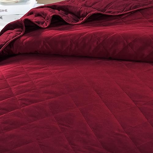 Miniatura 3 de Home Soft Things Serenta - Juego de colcha acolchada de terciopelo de 5 piezas, diseño de diamante, suave, ligero, reversible, para todas las