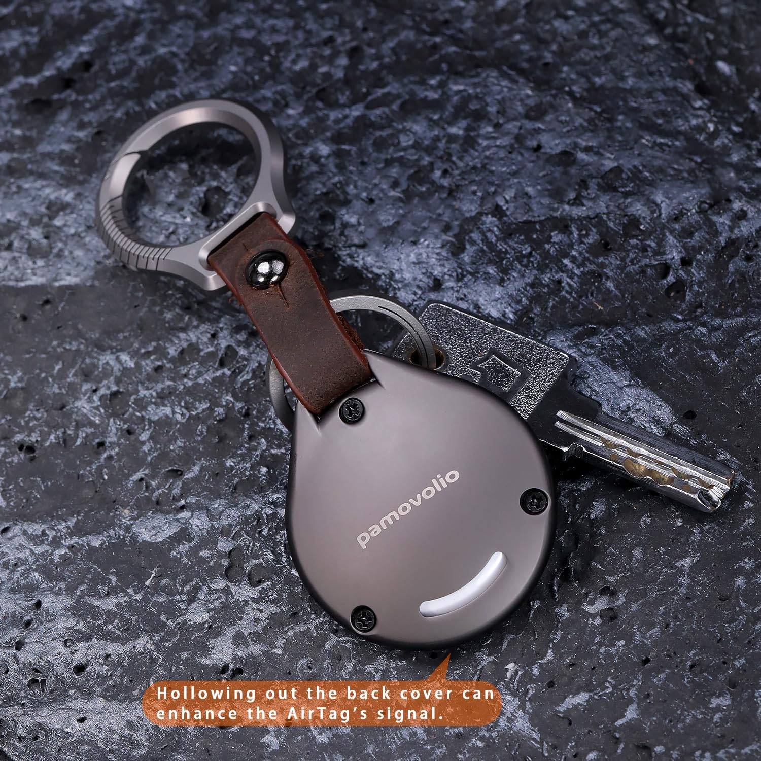 Titanium Keychain for Apple Airtags1/2 Metal Alloy case Shockproof Anti-Scratch Lost Luggage Cat Dog Pets car Key Holder Accessories Finders GPS Quick Release EDC Key Holder Ring