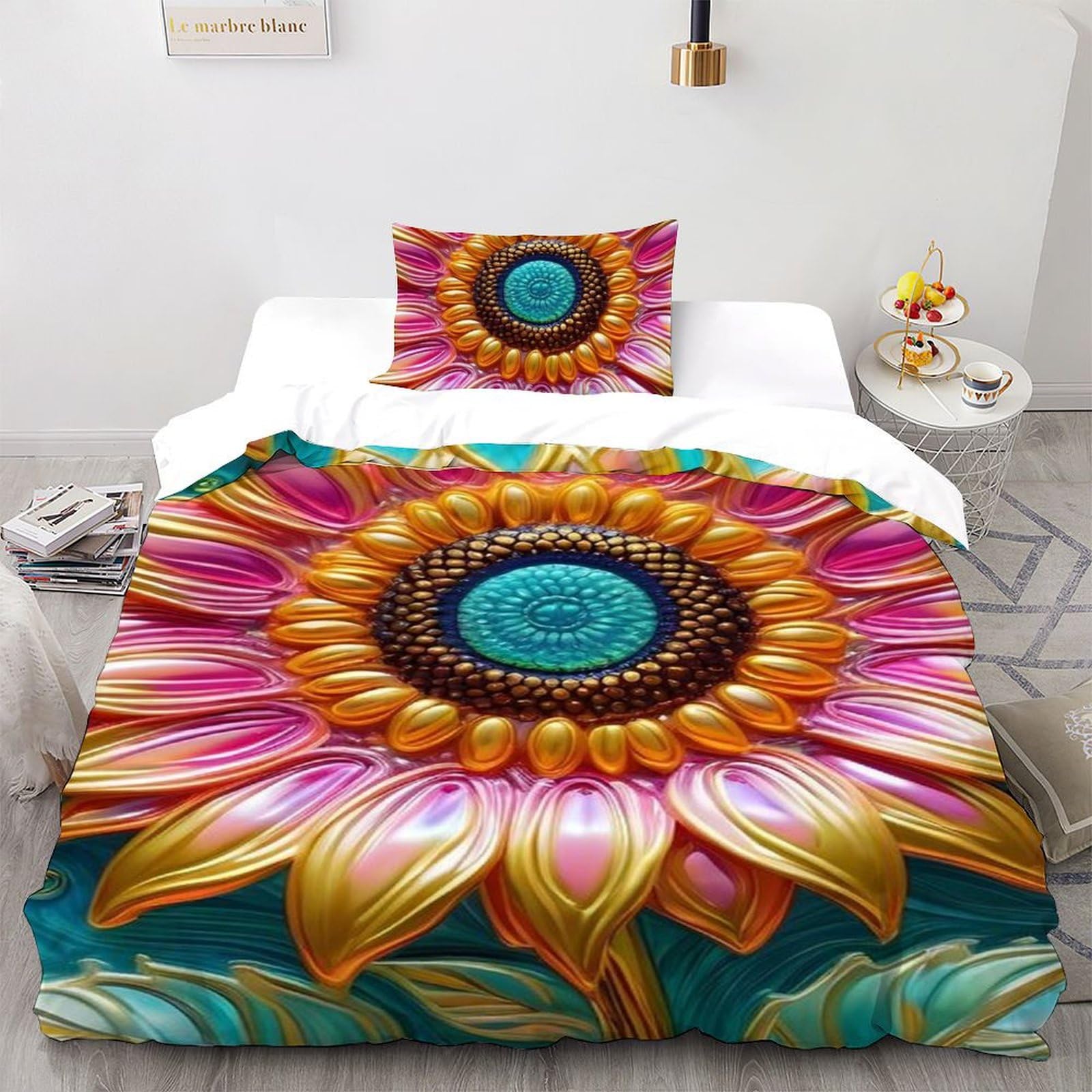 Parure de lit microfibre 135x200 avec housse de couette single imprimé 3D dessin animé enfant