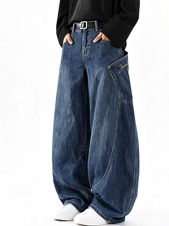 Men's Baggy Jeans Y2k Hip Hop Denim Pants Vintage Jnco Jeans Loose Fit Cargo Jeans Streetwear