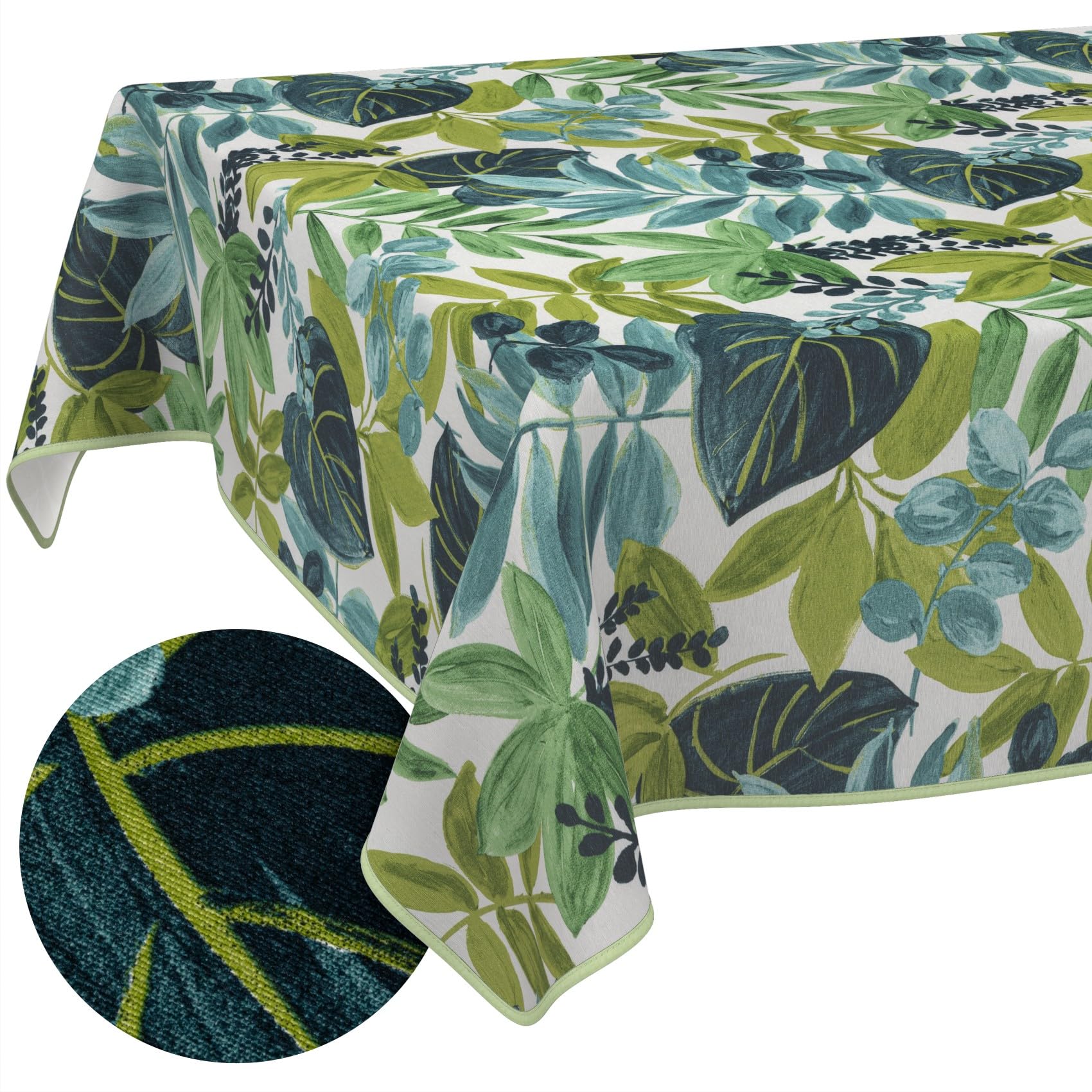 ANRO Tischdecke abwaschbar Tropisch mit Saum 260x140 cm In-/Outdoor
