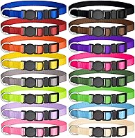 Vista 1 de 16 collares para cachorros, collares de hebilla de seguridad para la arena, collares ajustables de nailon para cachorros pequeños, collares de parto