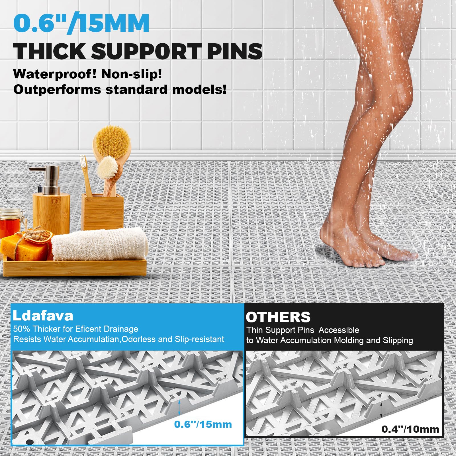 50PCS Interlocking Tile Gray, 12