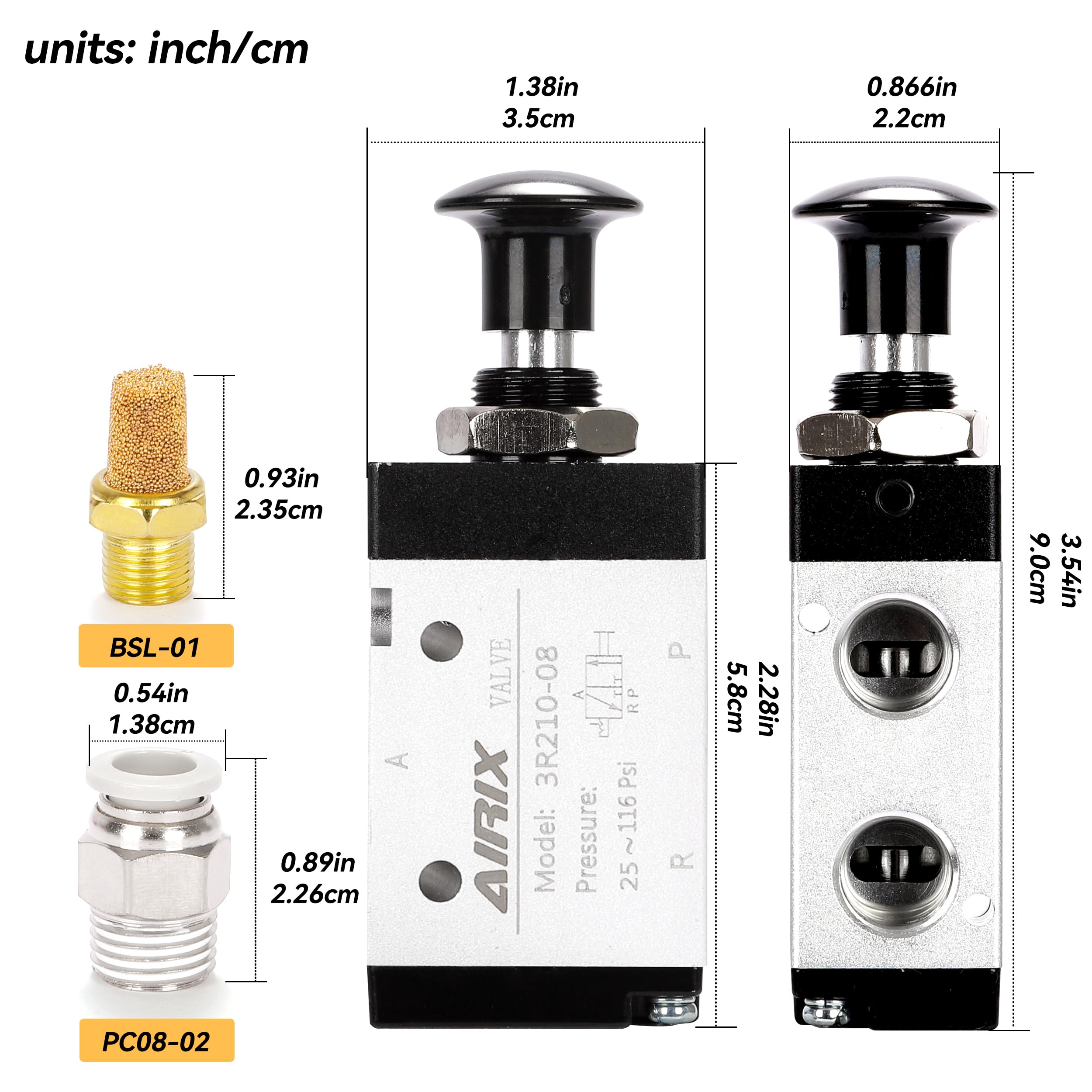 1/4" NPT Manual Control Valve 3R210-08, 3-Port 2-Position Hand Valve — Amazon image 2