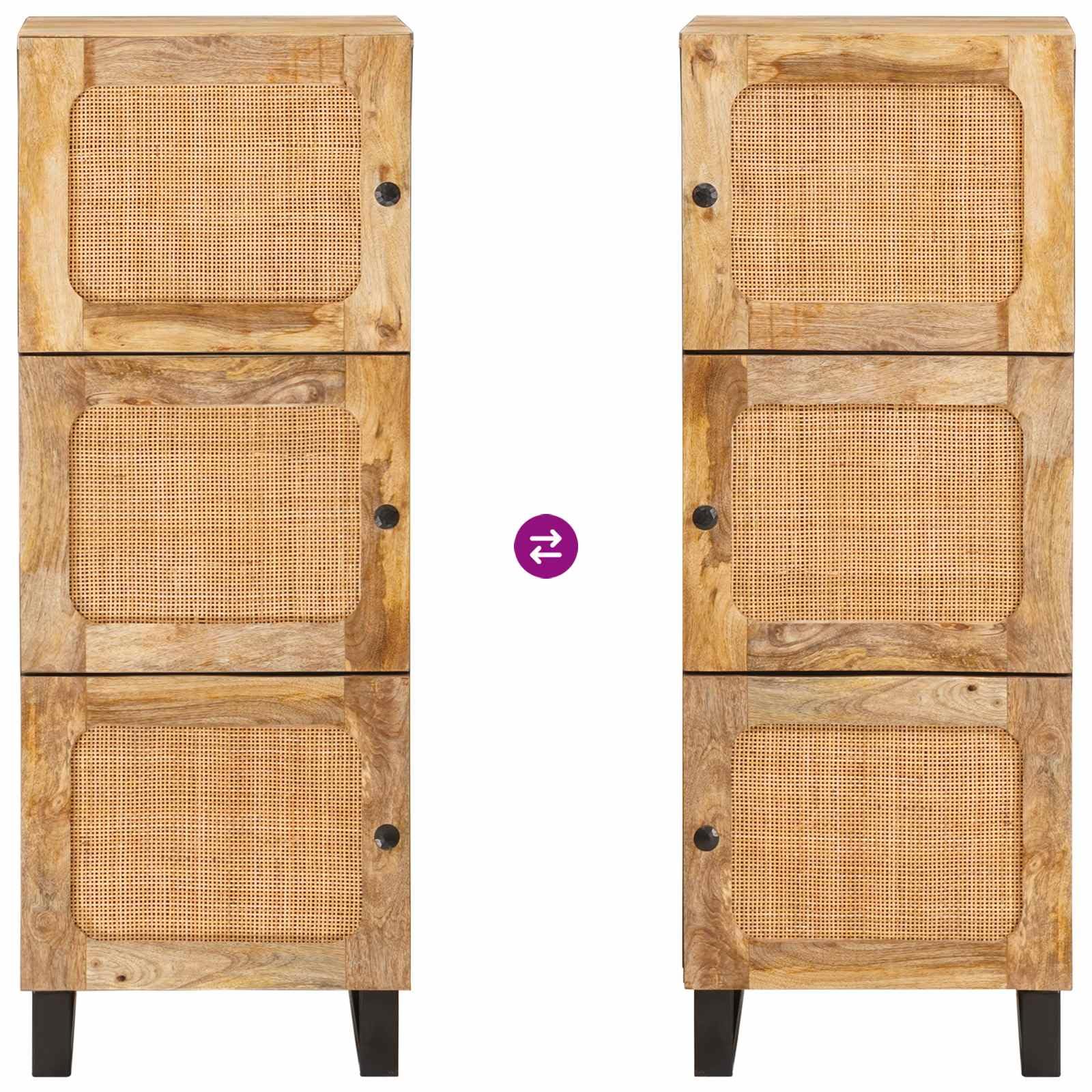 vidaXL Aparador Alto Marrón 90 x 33 x 75 cm Madera de Mango Maciza