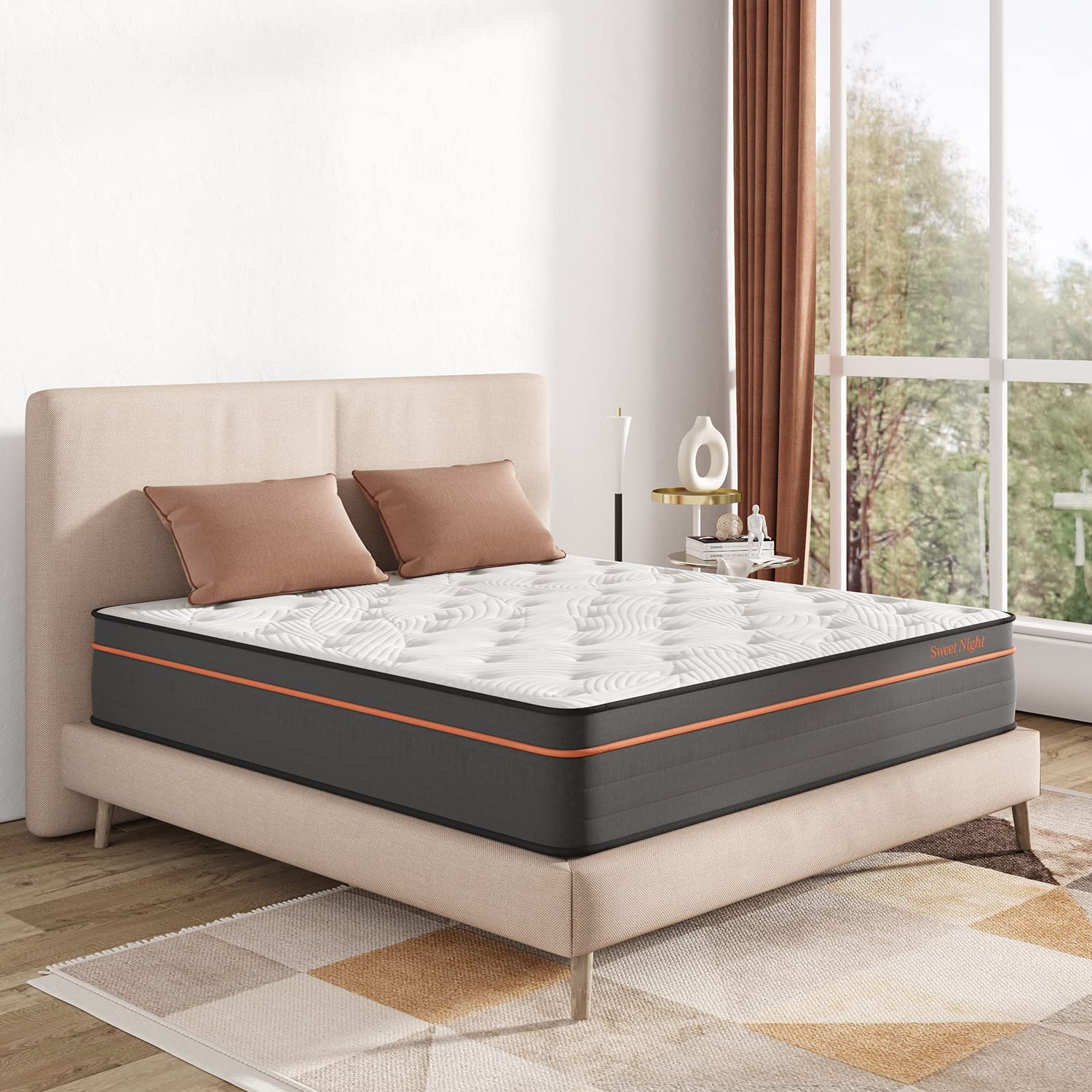 Sweetnight King Mattress, 14 Inch Plush Pillow Top Hybrid Mattress