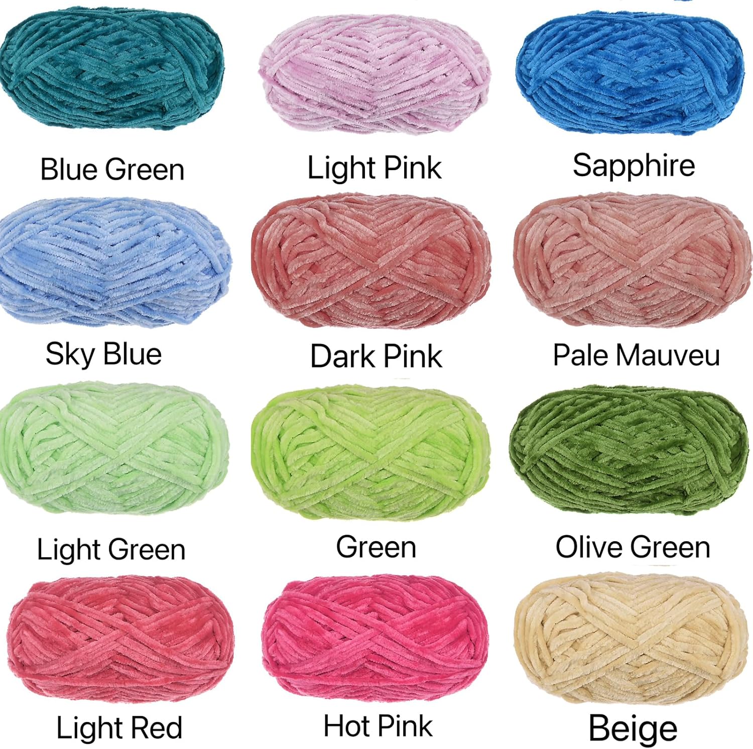 HARFINGTON 2Skeins Velvet Yarn Chenille Yarn 2x100g/7.1oz 174 Yards Total Length #6 Super Bulky Polyester Soft Blanket Yarn for Knitting Weaving Bag Scarf, Grey