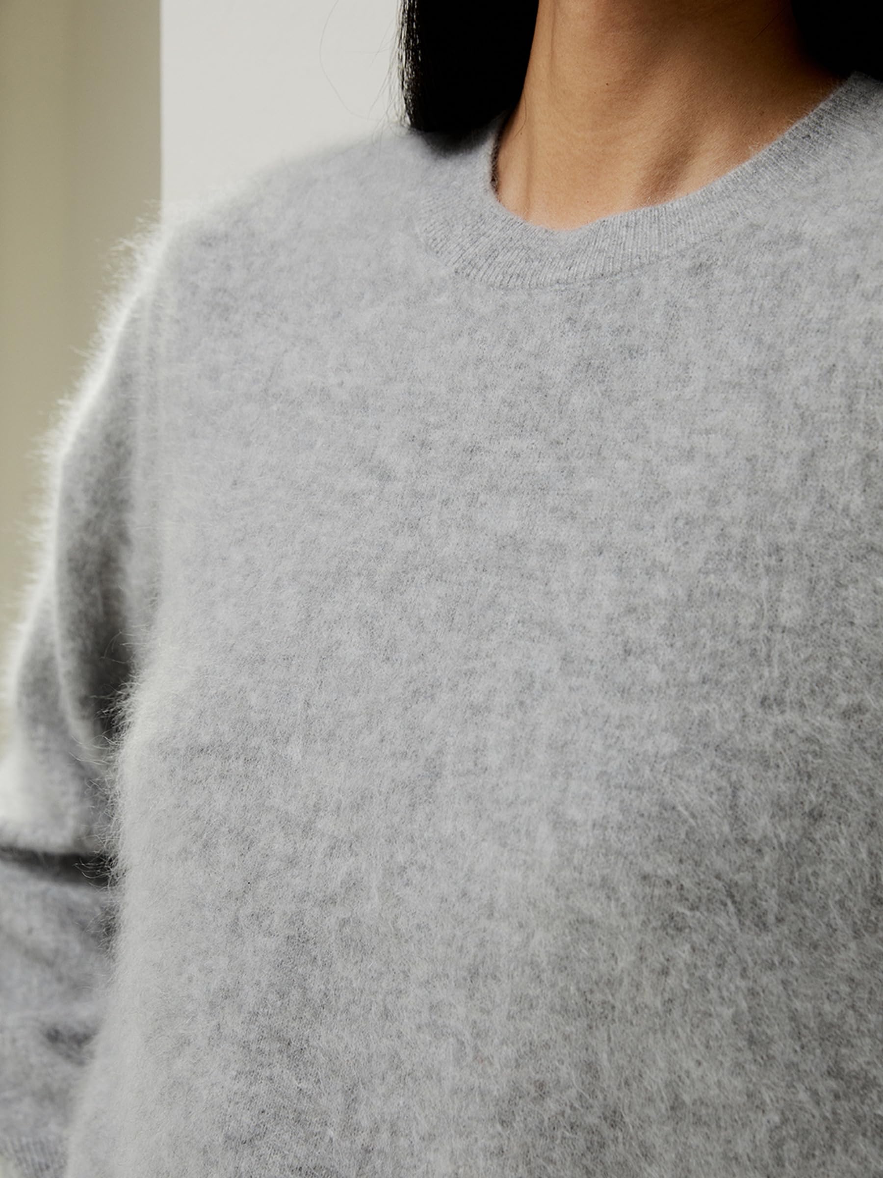 LilySilk 100% Kaschmirpullover für Damen, lässiger Rundhalsausschnitt, lockerer Schnitt, überschnittene Schultern, entspannte Passform, Pullover für den Winter