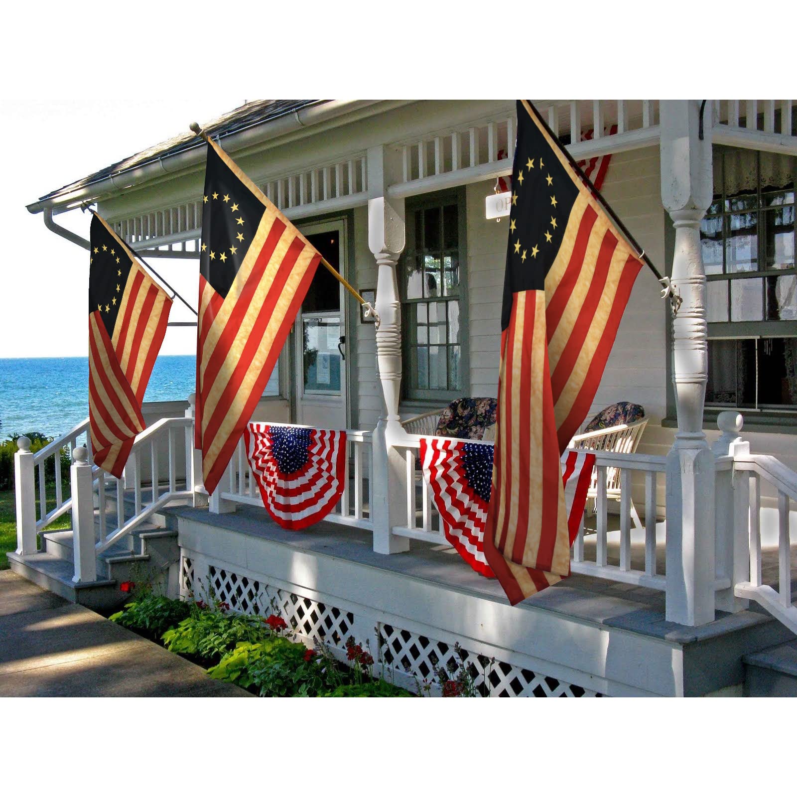 Betsy Ross Vintage Embroidered Flag 3x5ft-420D