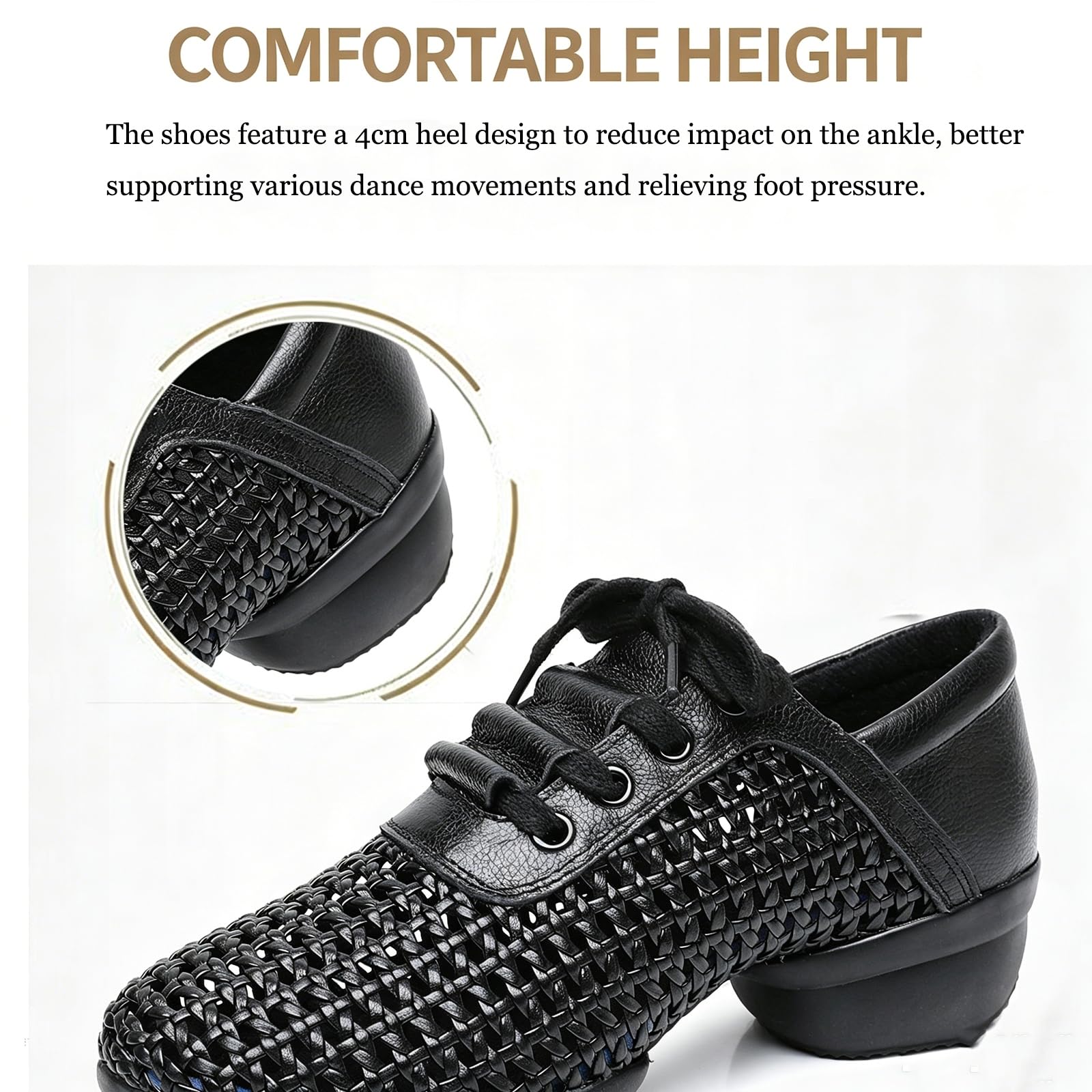 Zapatos de Baile Jazz Mujer con Suelas Divididas Zapatos de Entrenamiento Moderno Jazz con Cordones para Yoga Exteriores