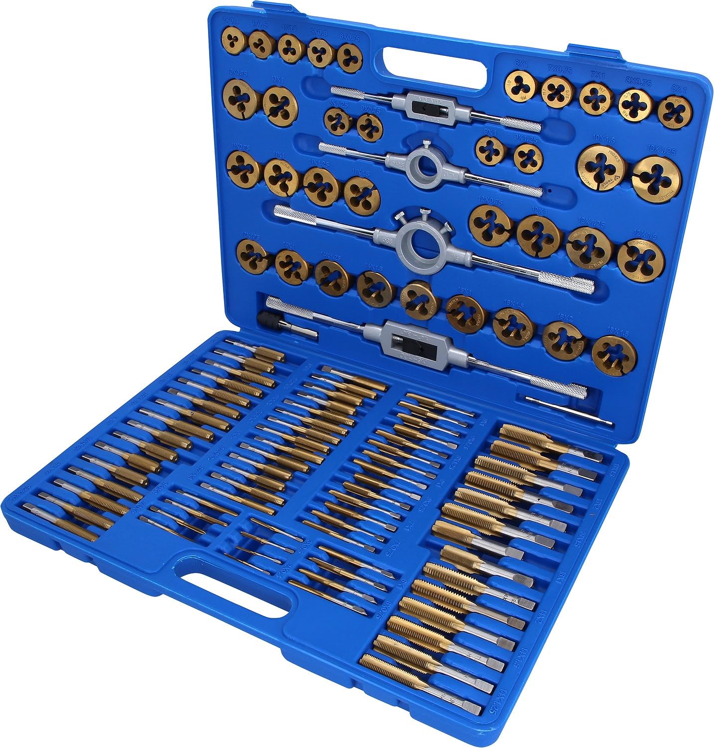 BRILLIANT TOOLS BT101985 TiN Zestaw narzędzi do cięcia gwintów, 110-szt. [Powered by KS TOOLS]