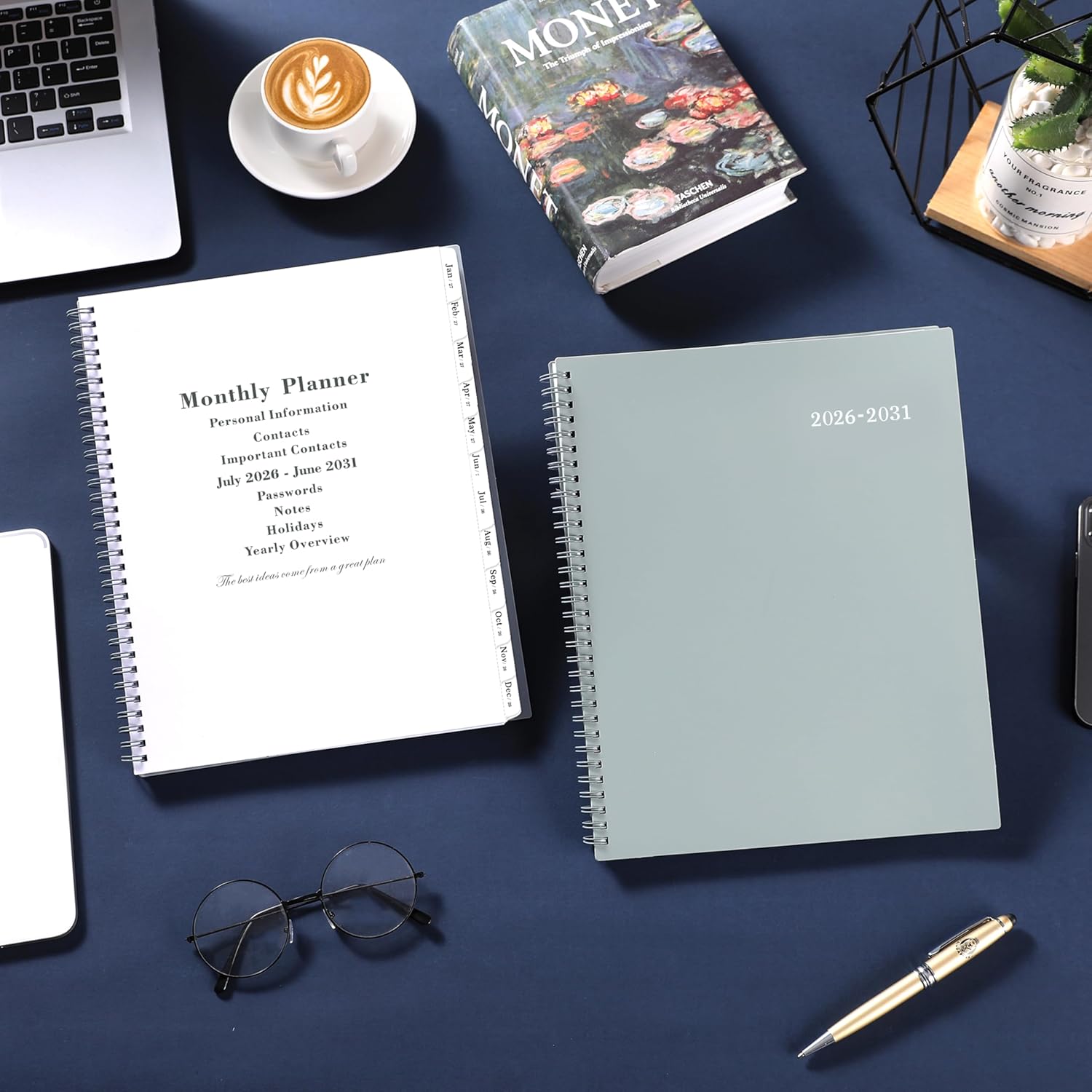 2026-2031 Monthly Planner/Calendar - 5 Year Planner from Jul.2026 - Jun.2031, 60 Month, 9" x 11", Monthly Calendar 2026-2031, 5 Year Calendar - Grey