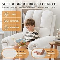 Vista 7 de Silla Reclinable, Silla Reclinable Giratoria Mecedora para Adultos, Reclinables Pequeños para Espacios Pequeños, Reclinable Manual Tapizado