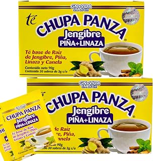 Tea CHUPA Panza, Tea Based ONGINGER Root, PINNEAPPLE, Flaxseed & Cinnamon (30 Tea Bags/0.10 oz Each) - SET OF 2