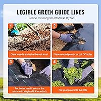 Vista 5 de VEVOR Tela de barrera de malezas para paisaje, 3 x 300 pies, tela de jardín resistente de 3.2 onzas, tela de control de malas hierbas, alfombrilla