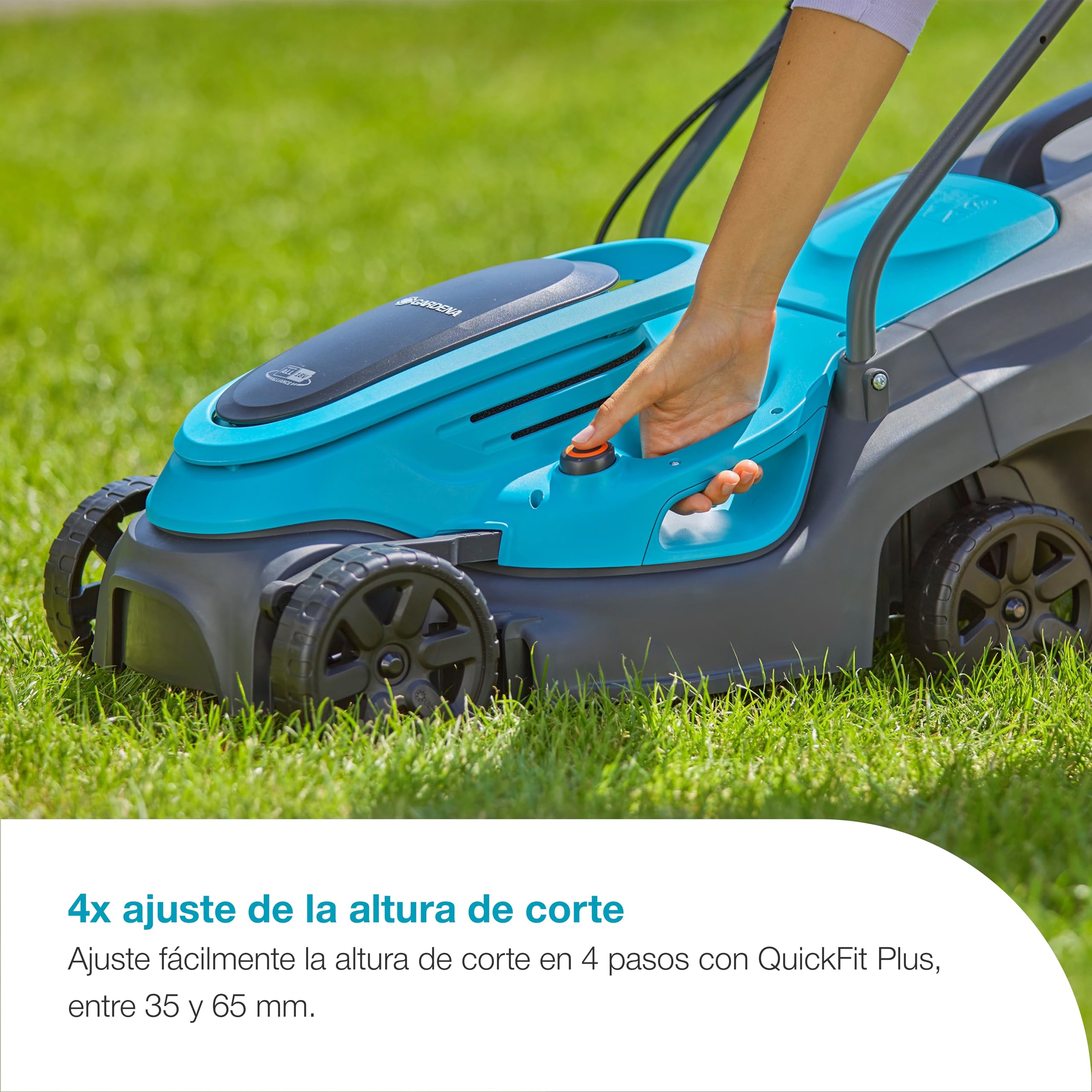 Gardena EasyMax+ 32/18V Set Listo para Usar Cortacésped a batería, Ancho de Corte de 32 cm, Incluye batería Power FOR All, Ligero y maniobrable, Ideal para céspedes de hasta 200 m² (14634-60)