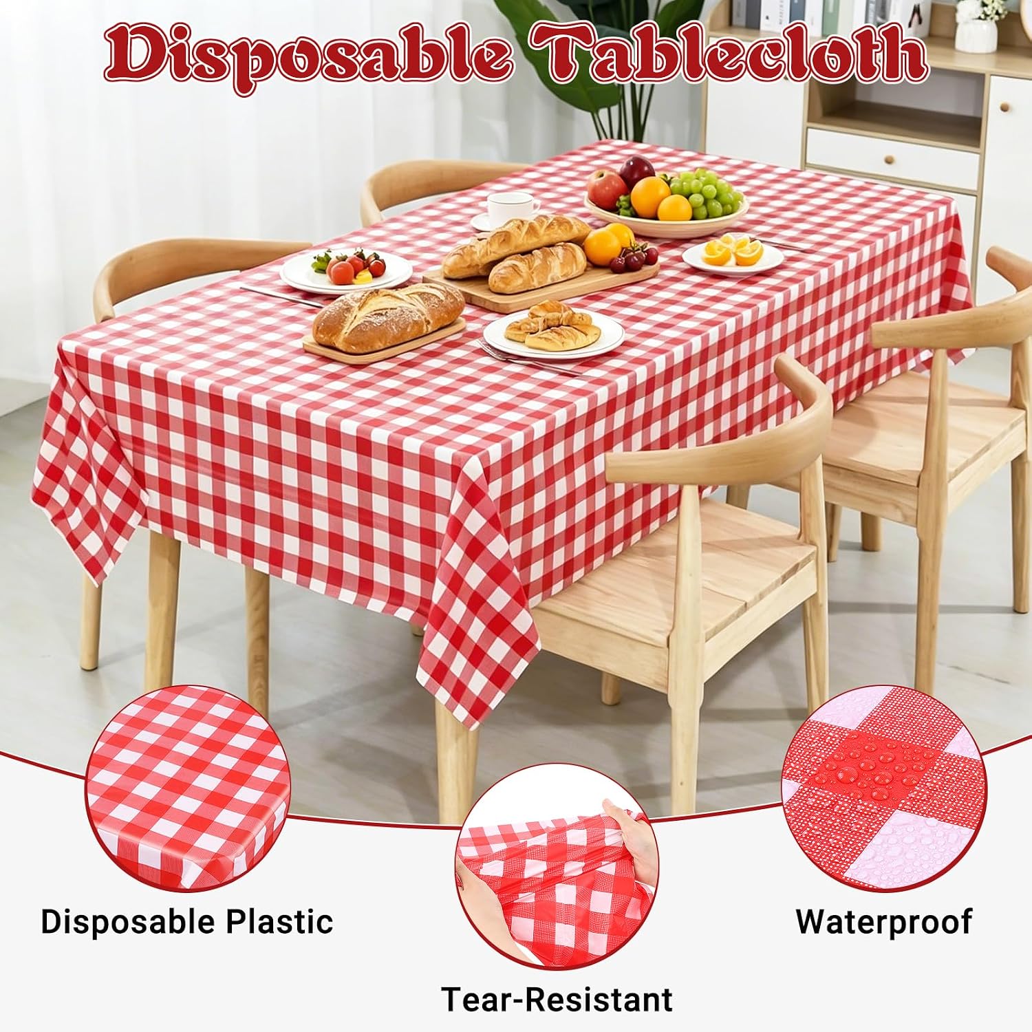 Nonley 102 Pack Seafood Boil Party Supplies Set, 50 Pcs Disposable Crab Bibs & 50 Pcs Disposable Gloves & 2 Pcs Crab Tablecloths, Crawfish Boil Accessories for Carnival Party Decoration image 4