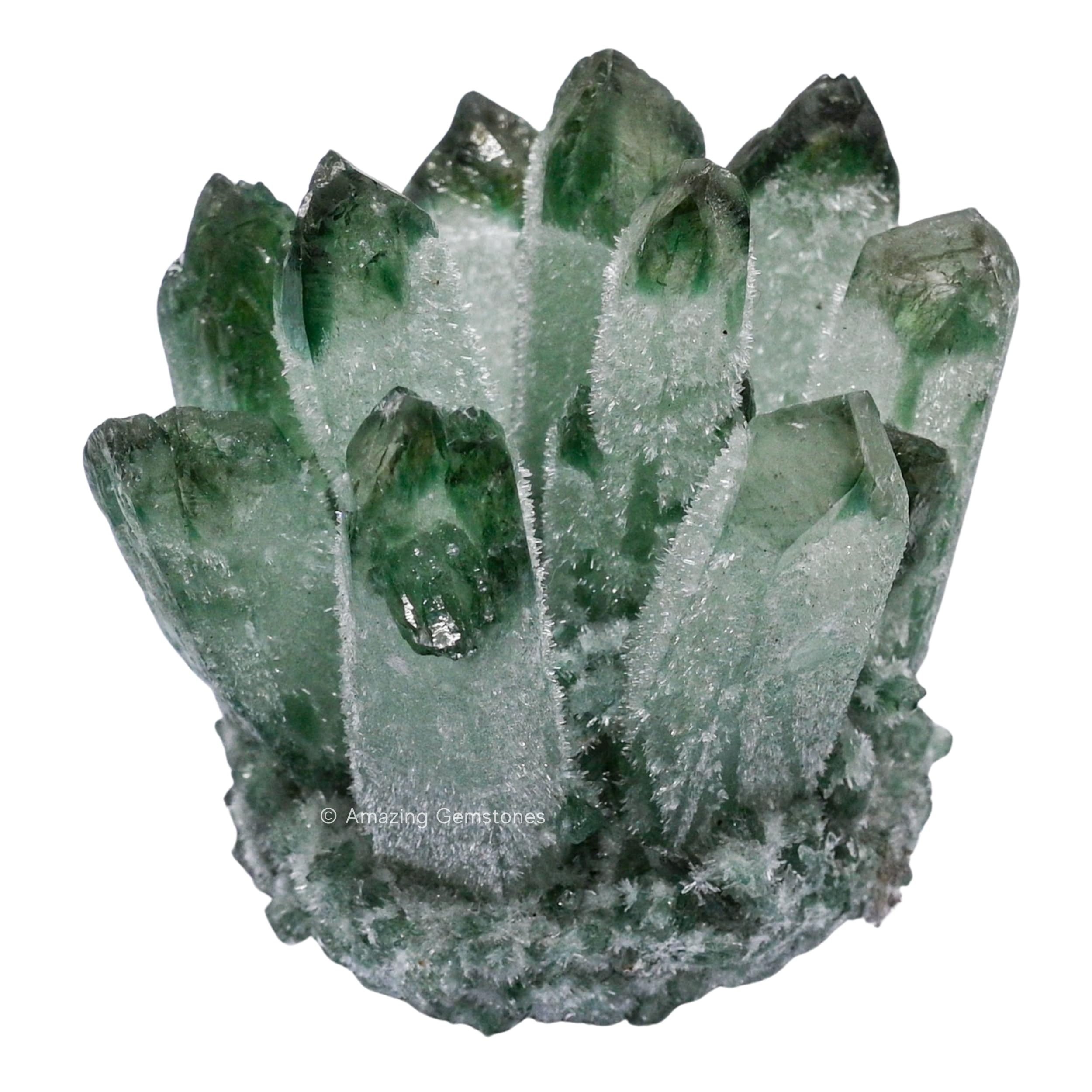 Amazing Gemstone Large Green Quartz Crystal Cluster Points for Meditation, Home Decor and Gift - Natural Quartz Crystals and Healing Stones for Enhance Energy with Large Crystals Points