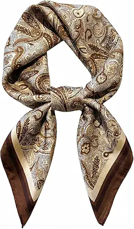 Head Hair Scarf for Women, Satin Silk Square Neck Scarf, 27.5 inches
