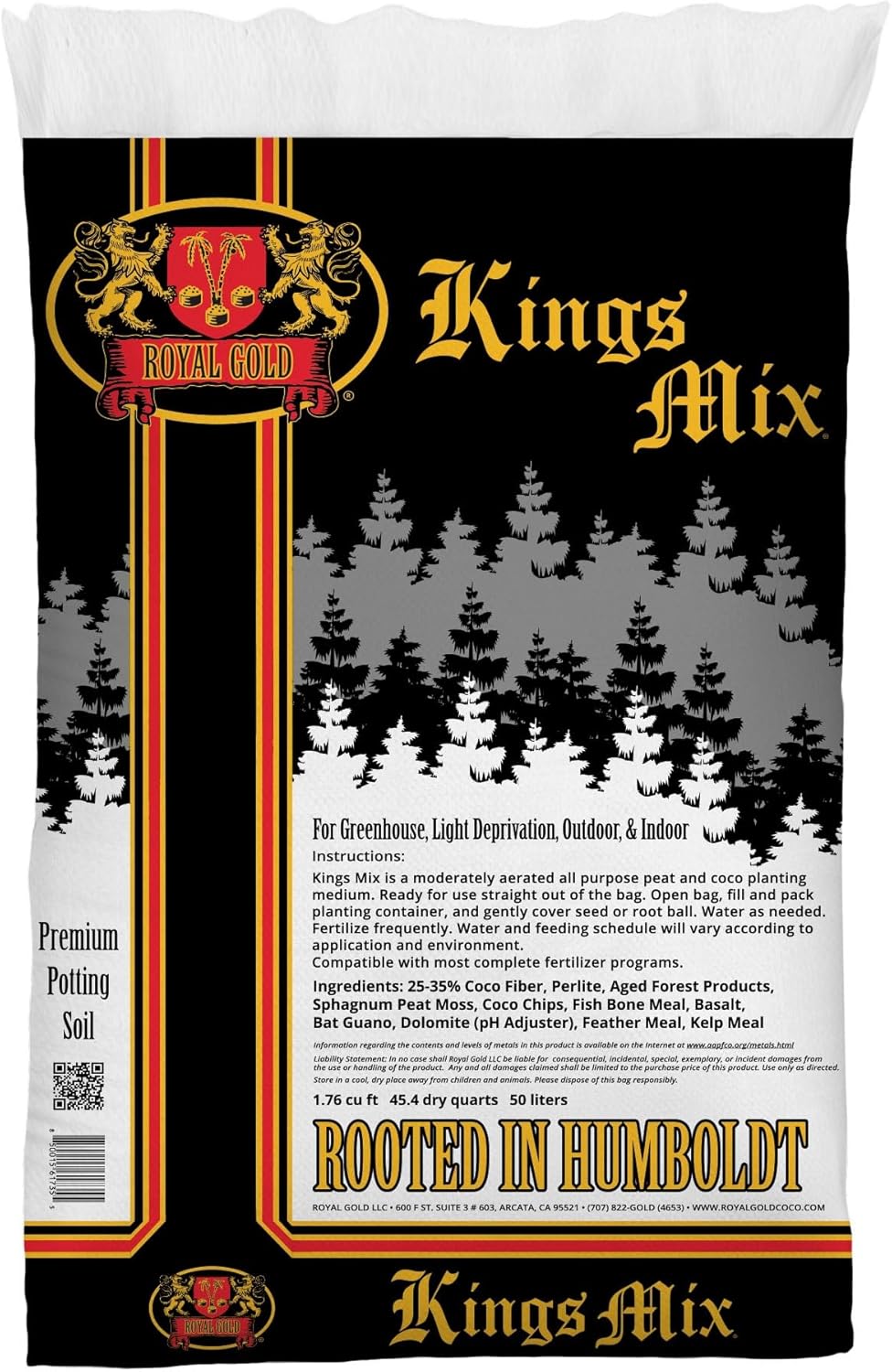 Royal Gold Kings Mix Versatile All Purpose Growing Medium, 1.76 Cubic Foot - for Healthy Root Development, Ensures Quick Drying and Accepts Immediate Plant Feeding