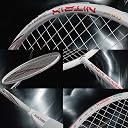 Hundred Nitrix Thunder (Unstrung) Badminton Racket | 4U | ≤32 lbs | Powerful, Precise & Relentless Shot | Superlite Carbon Fibre | Curve² Frame | Graphite Lab Build (White/Green) gallery image