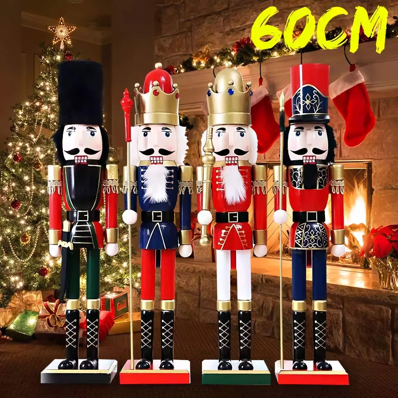 Amazon.co.jp: 4 個くるみ割り人形の王と兵士のクリスマスの装飾 60