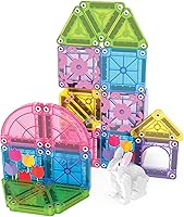 Vista 8 de Magna-Tiles MicroMAGS - Juego de viaje de jardín de primavera de 24 piezas, la marca original de construcción magnética
