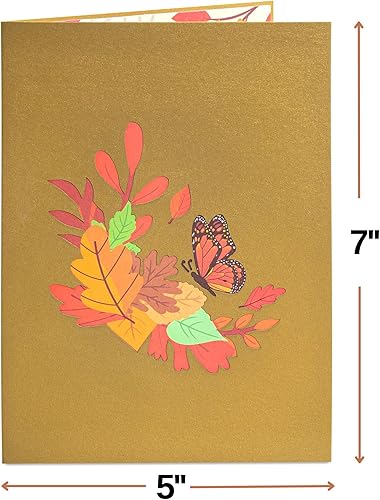 Miniatura 2 de Paper Love Tarjeta desplegable de mariposa de otoño 3D, para todas las ocasiones, cumpleaños, Acción de Gracias, pensando en ti, condolencias o