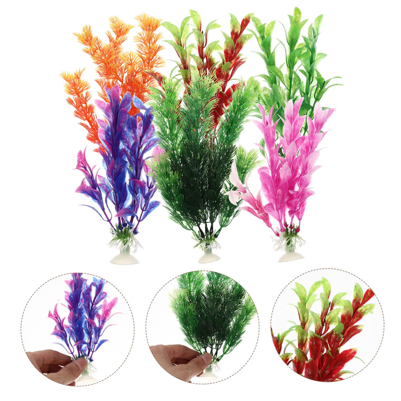 FOMIYES 24piezas Plantas Artificiales para Acuarios De Decoración Acuática Resistente Al Desgaste Accesorios De Acuario De Decoración Natural para Peceras y Terrarios