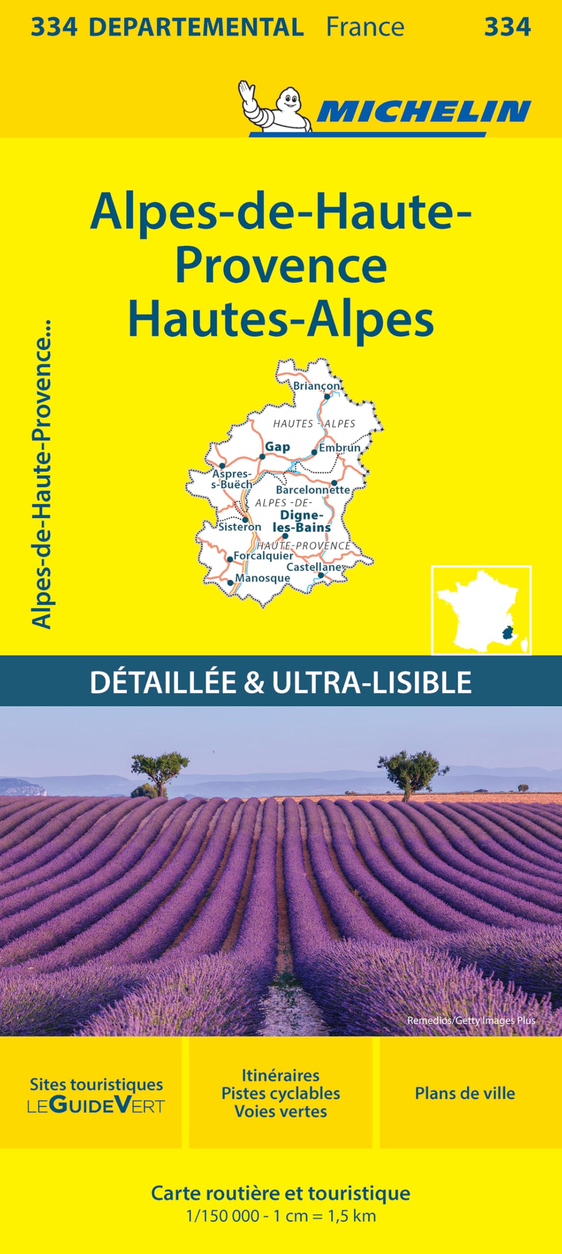 Alpes-de-Haute-Provence, Hautes-Alpes - Michelin Local Map 334: Map