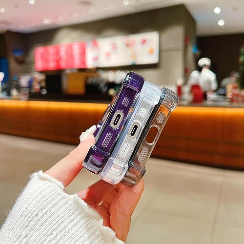Miniatura 4 de YUMUPIFE Funda magnética transparente compatible con iPhone 15 Pro Max, cuatro esquinas, a prueba de golpes, antiarañazos (compatible con