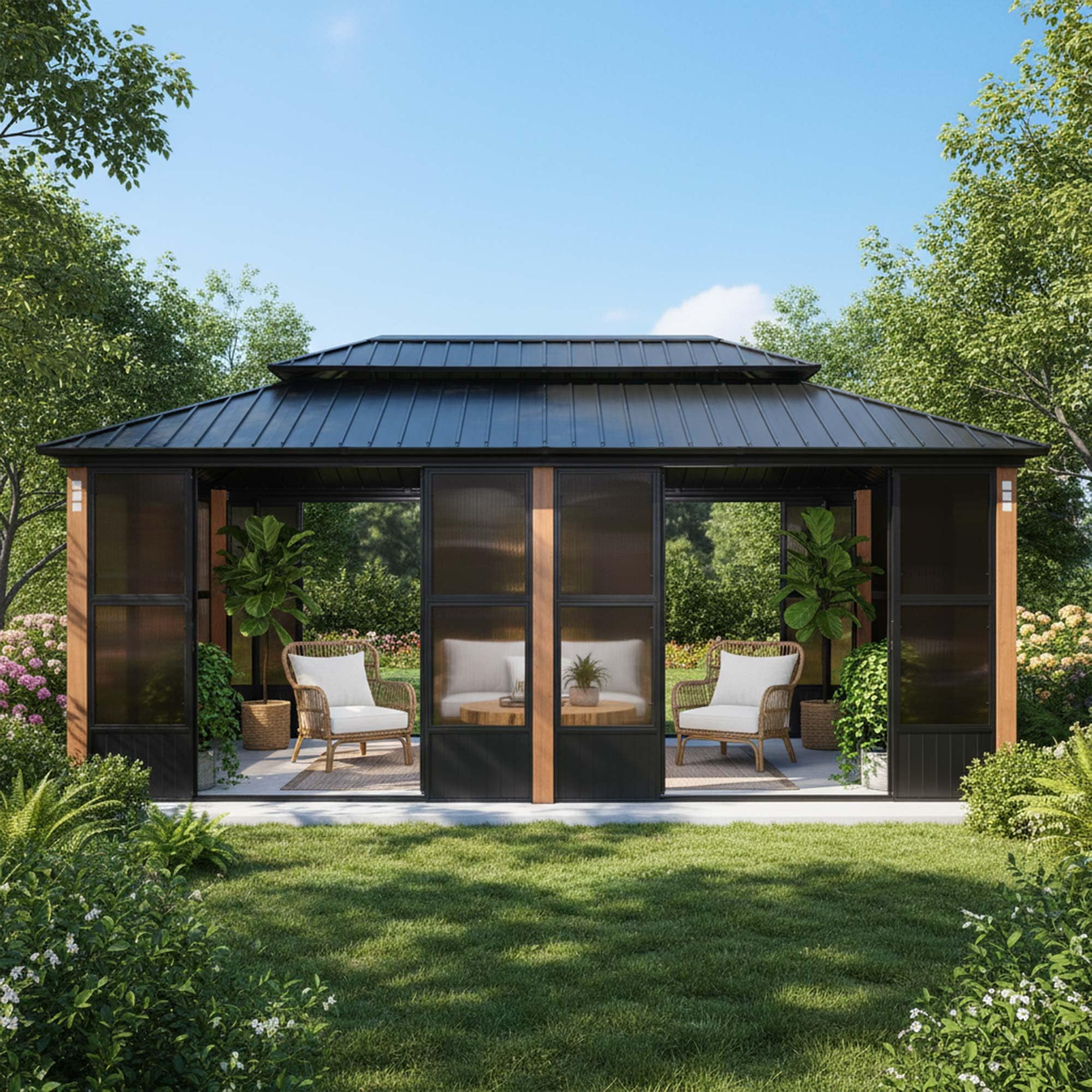 PURPLE LEAF 12x20 Patio Hardtop Gazebo