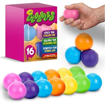 Crayola Globbles Squeeze Toys Sticky Balls Stress Relief Items 16-piece Set 747292 Authentic Product