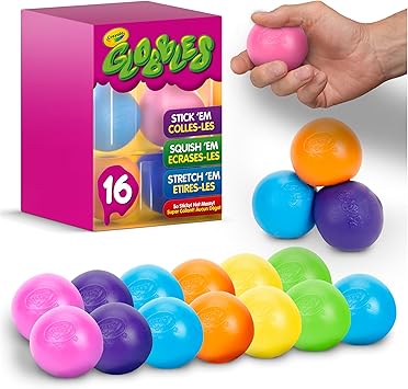 Crayola Globbles Squeeze Toys Sticky Balls Stress Relief Items 16-piece Set 747292 Authentic Product