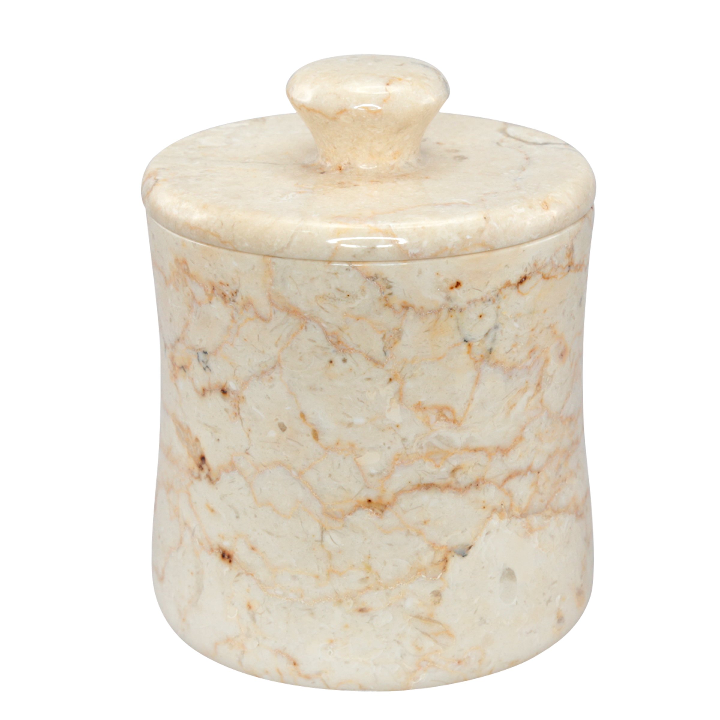 Creative Home 74177 Marble Cotton swabs Holder,Beige,3.7