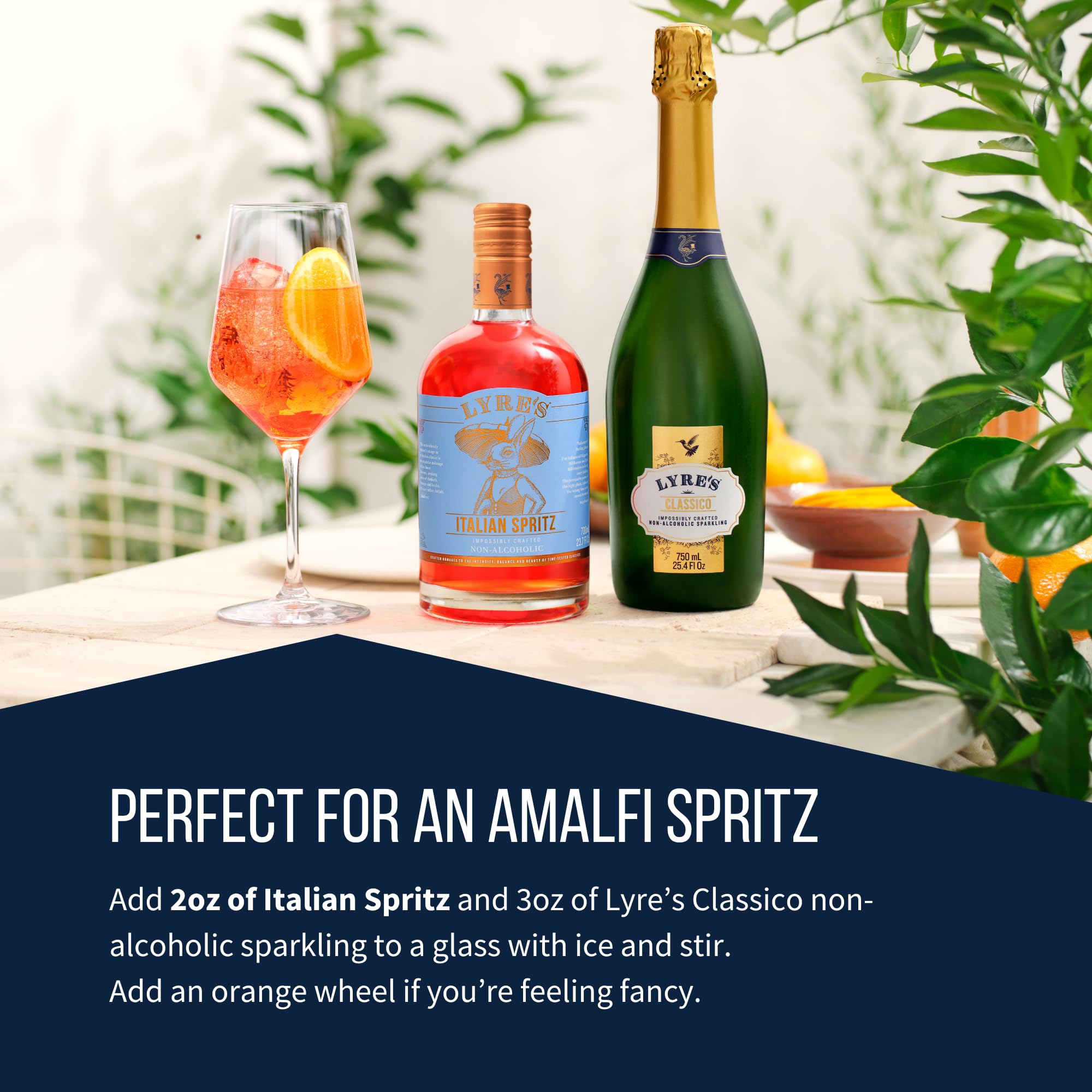 Lyre's Italian Spritz Premium Non Alcoholic Spirits, Mocktails & Nonalcoholic Drinks, Bitter Orange Style, 23.7 Fl Oz (Bottle with NEW Screw Cap, 23.7, Fl Oz)