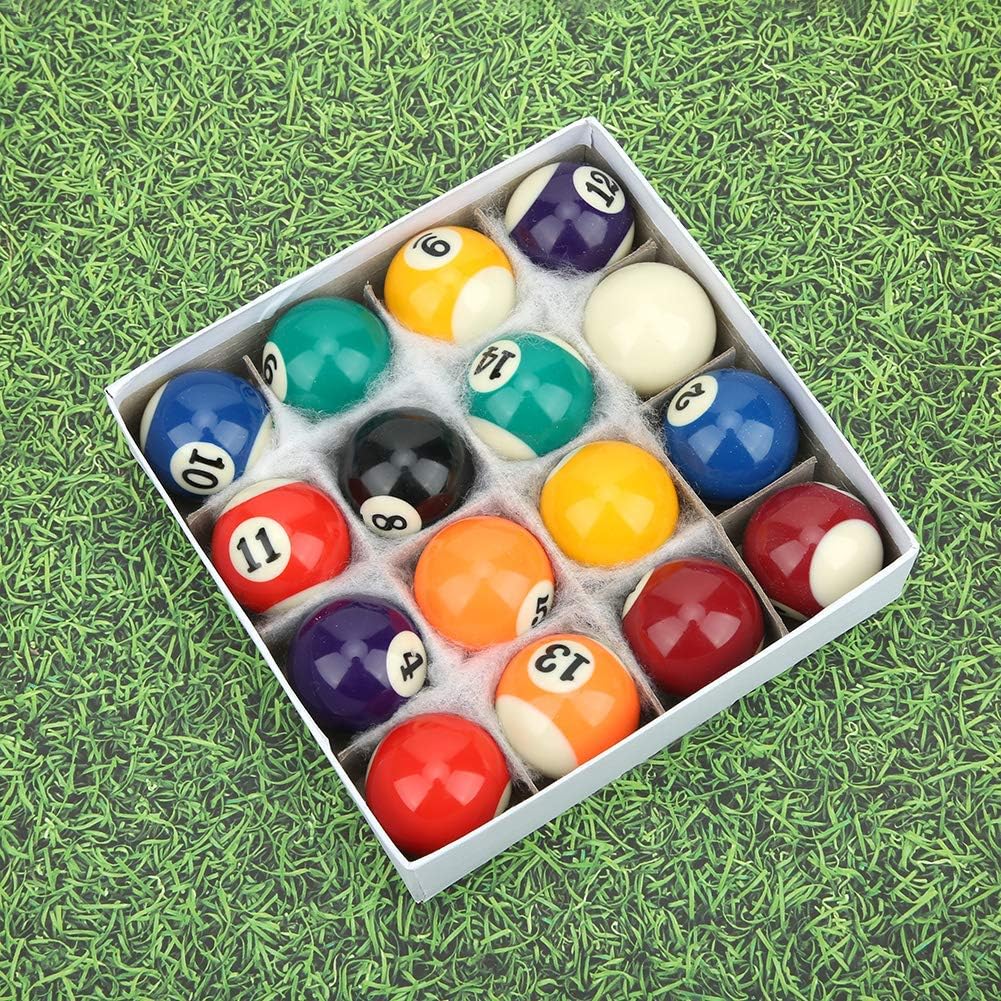 Set da 16 Palline da Biliardo, Palline da Allenamento per Stecca da Biliardo da 38 mm In Resina, Palline da Biliardo per Bambini, Mini Tavolo da Biliardo Giocattolo, per Sale Giochi E Attività Ricreat