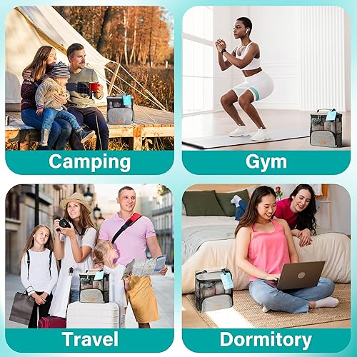 Miniatura 6 de Hiverst bolsa colgante para regadera para almacenar tus artículos de aseo personal, para guardar botellas grandes, organizador de baño para