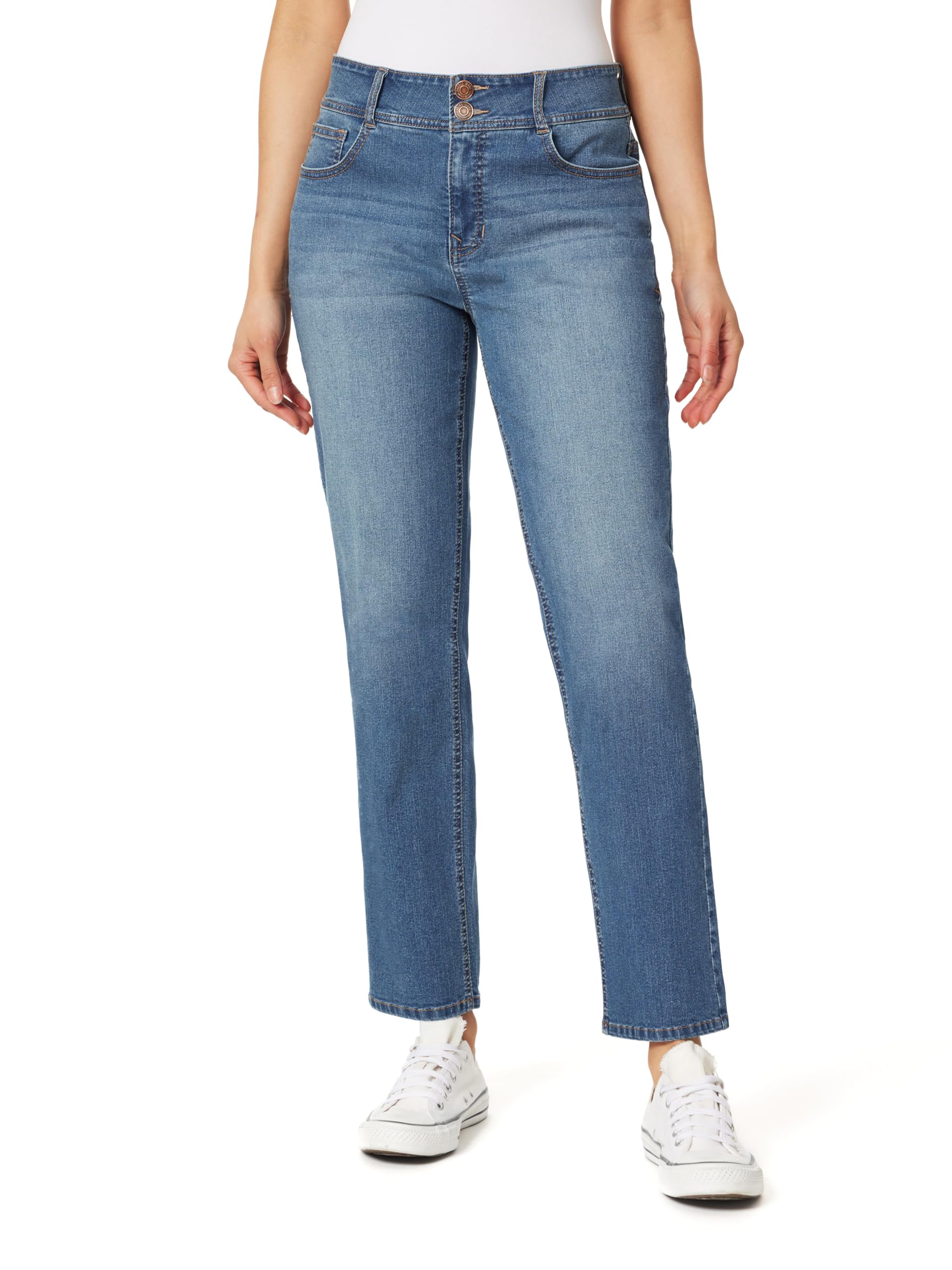 Angels Forever Young Damen Jeans Curvy Straight Mid-Rise Jeans