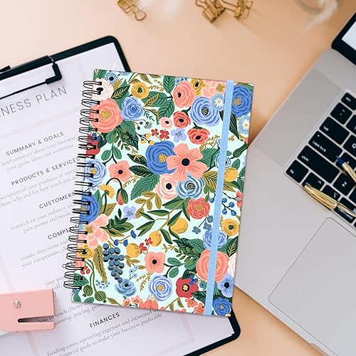 Miniatura 5 de Cuaderno de espiral, diario de tapa dura, cuaderno de espiral con rayas anchas, tamaño A5, 5.5 x 8.3 pulgadas, papel grueso de 80 GSM, 60 hojas de