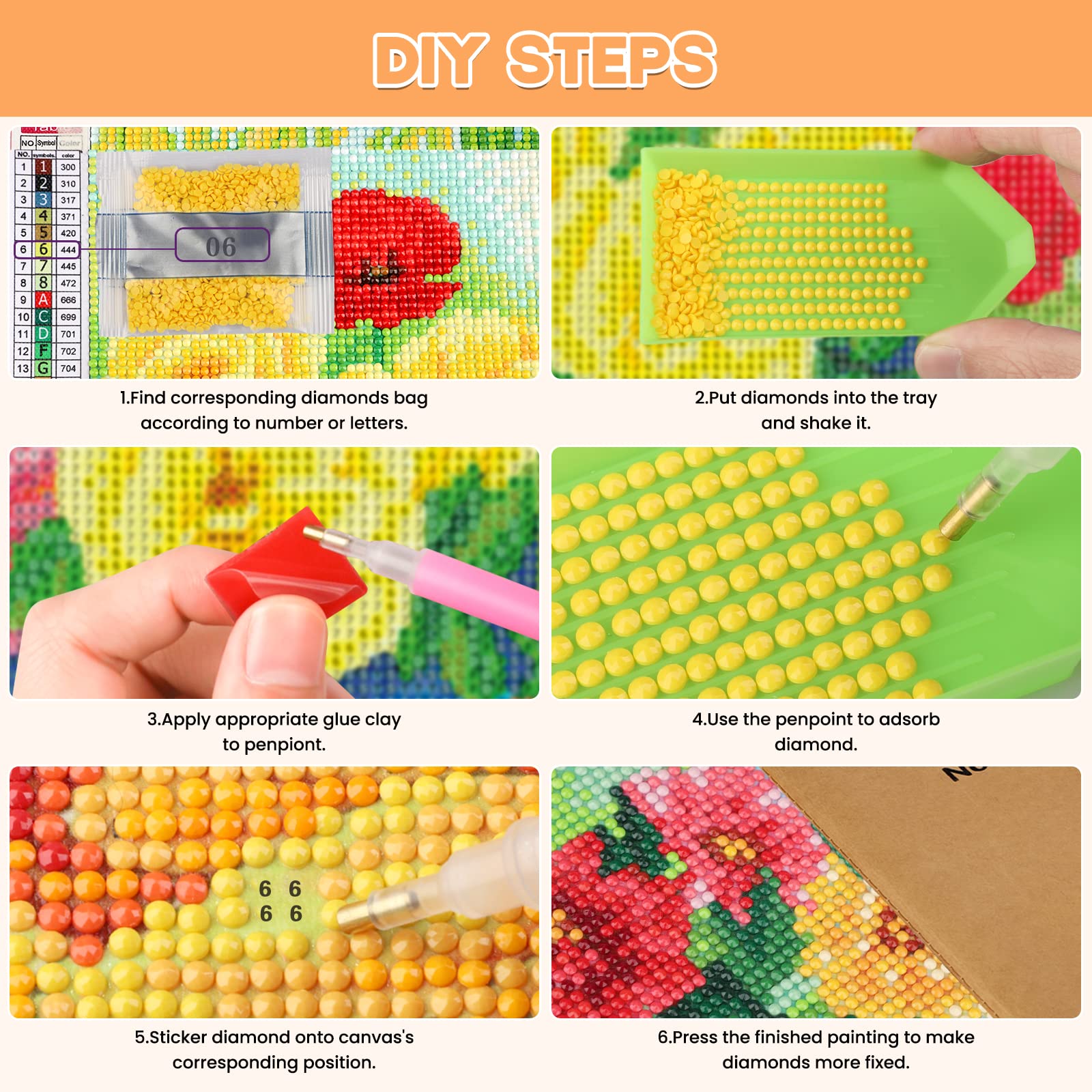 Fox Diamond Art Painting Kits voor volwassenen, 5D Bloem